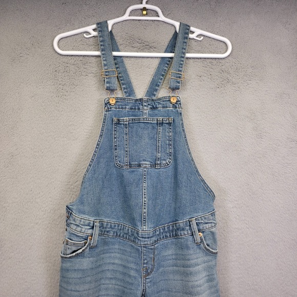 Ingrid and Isabel Maternity‎ Overalls Womens 2 Blue Denim Distressed Hem 36x27 - Picture 8 of 16